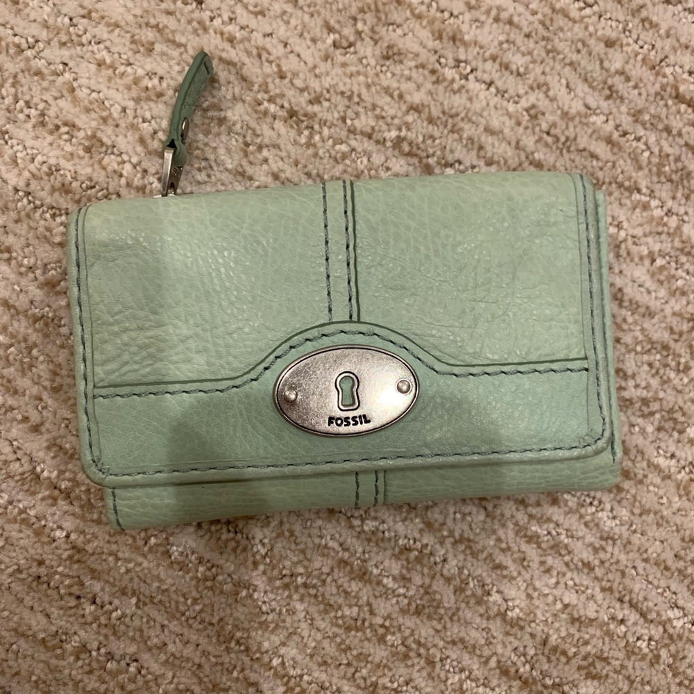 Leather Mint Fossil Wallet